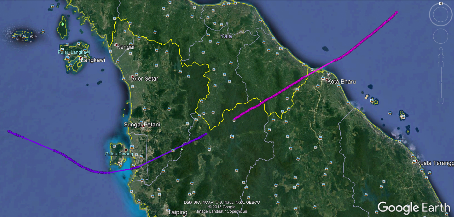 Primary Radar Trace MH370